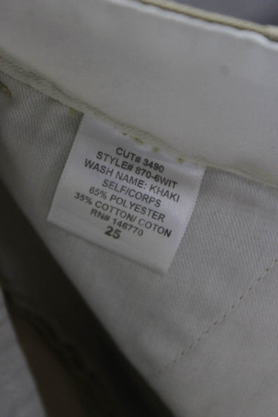 Re/Done Women Khakis Beige Polyester Zip Fly Size 25