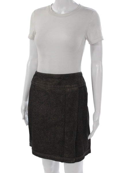 Lilla P Women Straight Pencil Skirt Brown Short Zip Size 4