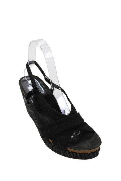 Donald J Pliner Womens Woven Heel Detail Wedges Black Size 7.5