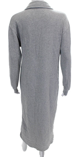 Z Supply Women Tee Dress Gray Cotton Long Sleeve Collared Full-Length Size XS