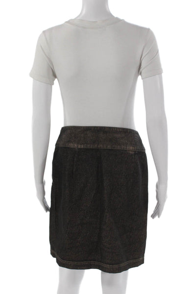 Lilla P Women Straight Pencil Skirt Brown Short Zip Size 4