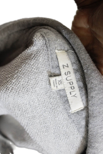 Z Supply Women Tee Dress Gray Cotton Long Sleeve Collared Full-Length Size XS