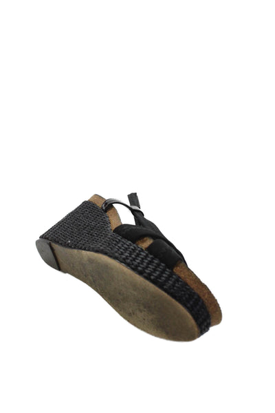 Donald J Pliner Womens Woven Heel Detail Wedges Black Size 7.5