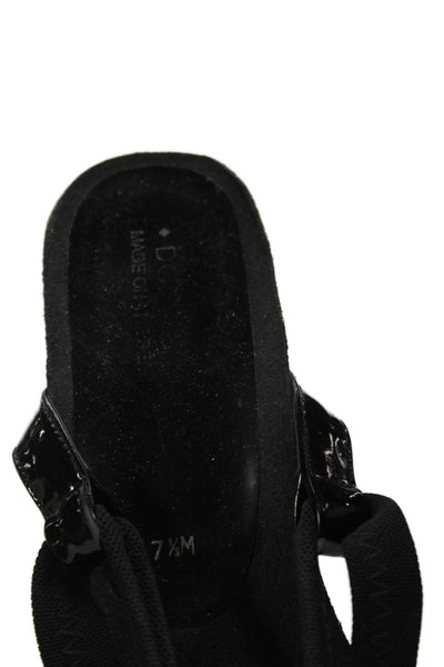 Donald J Pliner Womens Woven Heel Detail Wedges Black Size 7.5