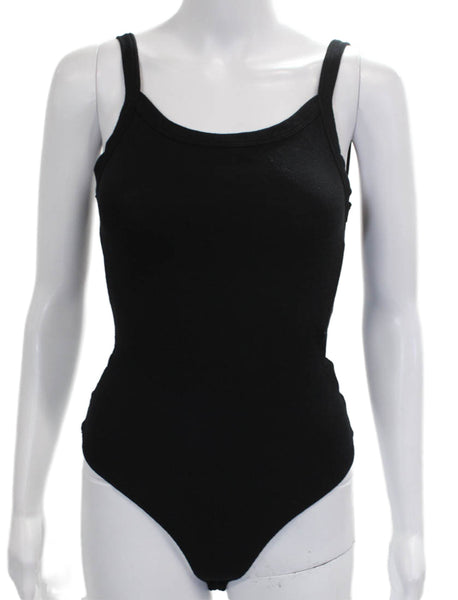 Cotton Citizen Womens Black Sleeveless Scoop Neck One Piece Bodysuit Size XS