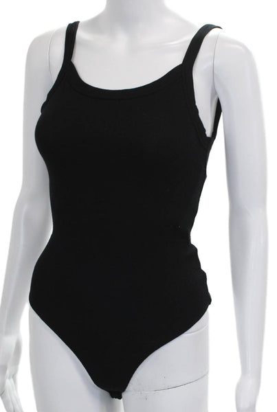 Cotton Citizen Womens Black Sleeveless Scoop Neck One Piece Bodysuit Size XS