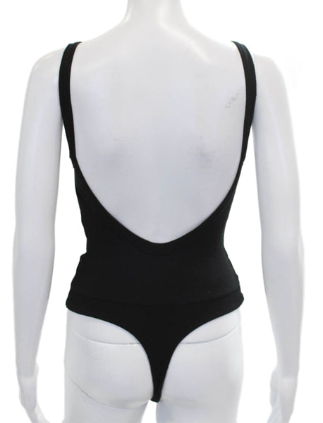 Cotton Citizen Womens Black Sleeveless Scoop Neck One Piece Bodysuit Size XS