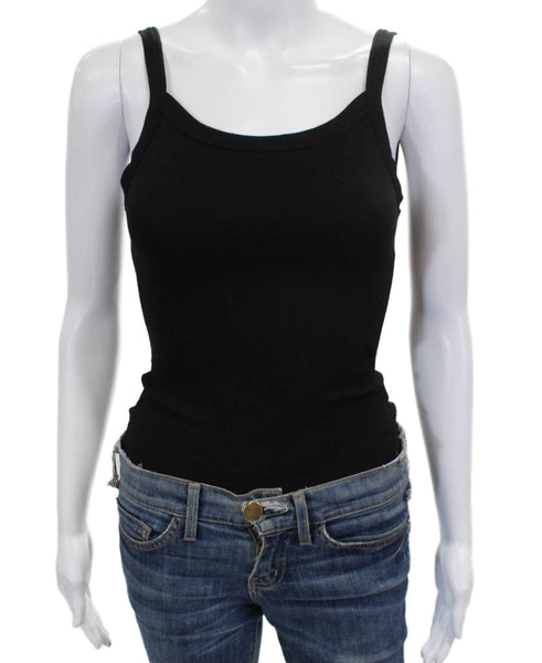 Cotton Citizen Womens Black Sleeveless Scoop Neck One Piece Bodysuit Size XS
