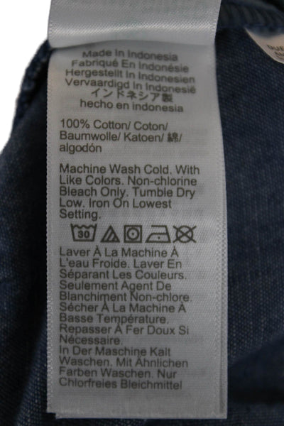 J Crew Womens Cropped Cotton Drawstring Solid Pants Blue Size 6P