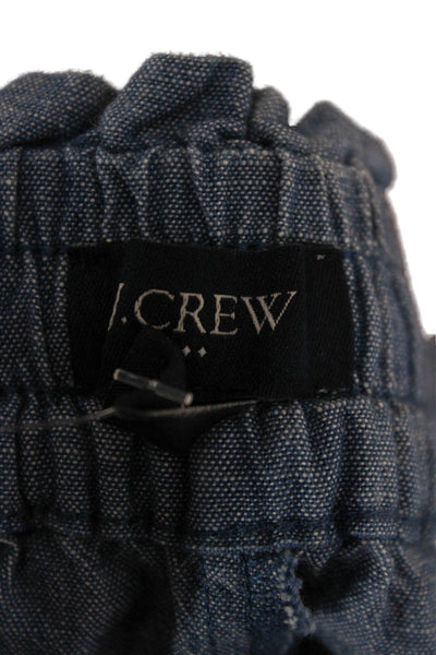 J Crew Womens Cropped Cotton Drawstring Solid Pants Blue Size 6P