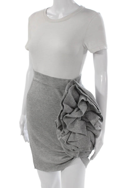 Theo Womens Straight Pencil Gray Viscose Short Skirt Size XS