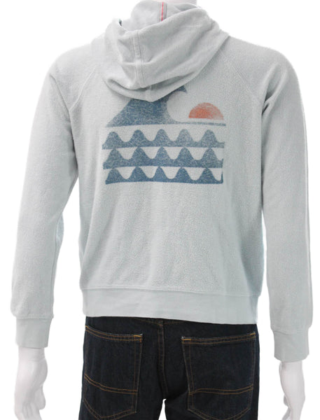 Faherty Mens Pullover Hoodie Blue Graphic Organic Cotton Drawstring Size S