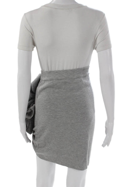Theo Womens Straight Pencil Gray Viscose Short Skirt Size XS