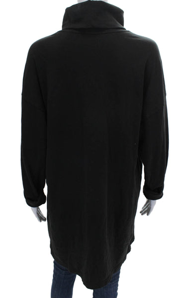 ATM Womens Sweater Dress Tunic Black Turtleneck Long Sleeve Cotton Size M