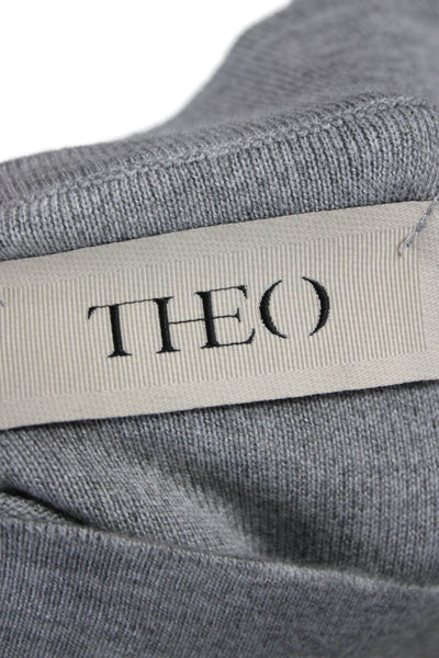 Theo Womens Straight Pencil Gray Viscose Short Skirt Size XS