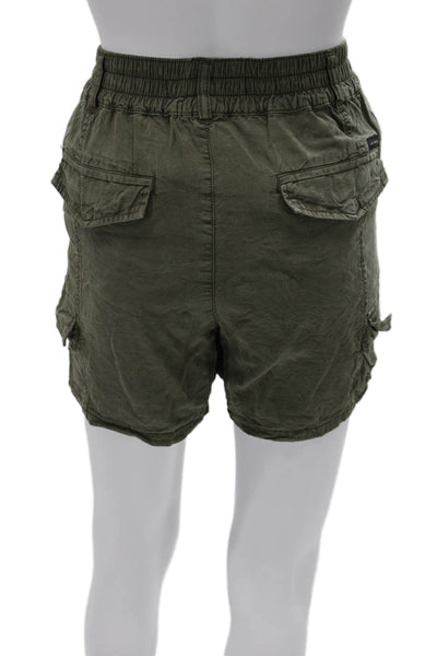 Sanctuary Womens Cargo Shorts Green Lyocell Pull On Size S