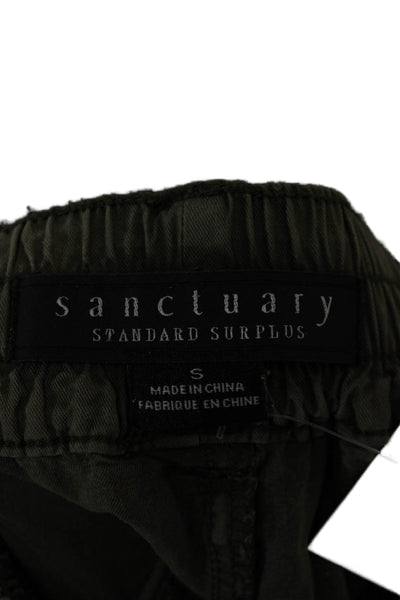 Sanctuary Womens Cargo Shorts Green Lyocell Pull On Size S