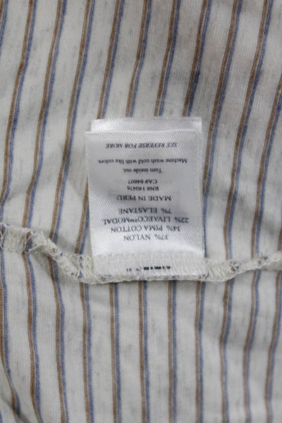 Faherty Mens Polo Shirt White Nylon Long Sleeve Collared Button Size XL