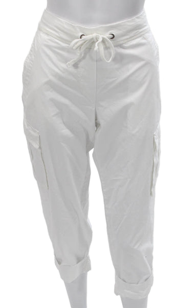 Standard James Perse Womens White Cotton Capri Pants Drawstring Size 1