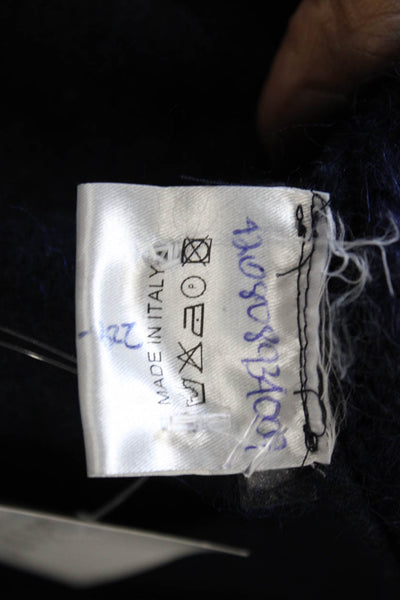 Hache Women Cape Alpaca Turtleneck Sweater Blue Long Sleeve Size 42