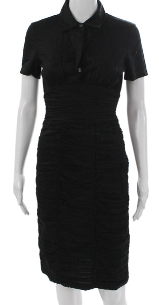 Burberry Women Black Collored Cotton Square Neck Zip Sleeveless Size 40