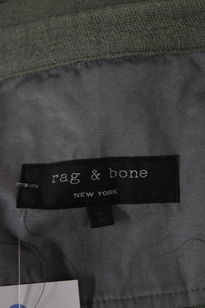 Rag & Bone Mens Military Jacket Green Zip Size L