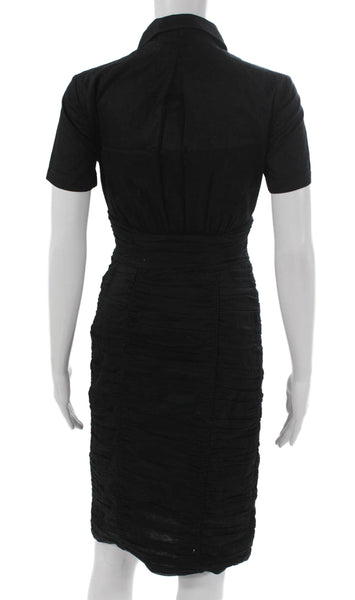 Burberry Women Black Collored Cotton Square Neck Zip Sleeveless Size 40