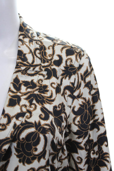 Kobi Halperin Women Silk Floral Blouse Button Long Sleeve White Size M