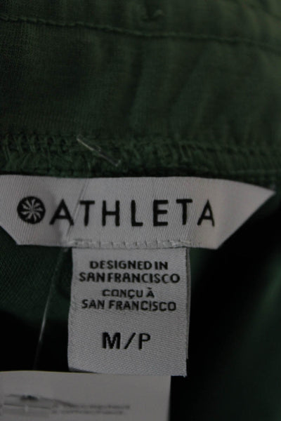 Athleta Womens Green Capri Pants Drawstring Petite Size M