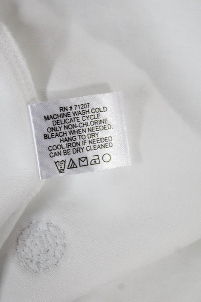 E.L.I Womens Basic Cotton Crew Neck 3/4 Sleeve T-Shirt White Size S