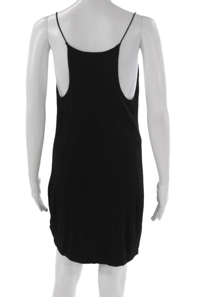 525 Womens Slip Dress Black Cowl Neck Sleeveless Short Polyester Size M
