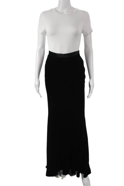 Trina Turk Womens Maxi Skirt Black Rayon Long Zip Size 8