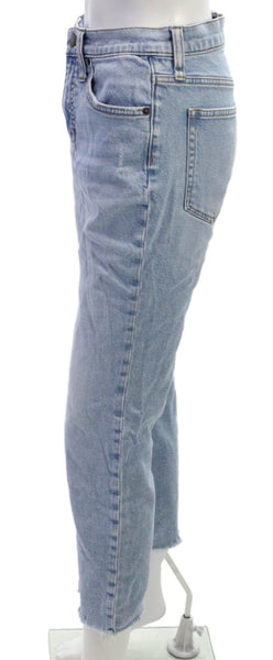 J Crew Womens High Rise Straight Jeans Blue Cotton Button Size 26