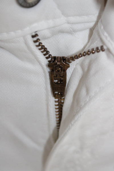 Adriano Goldschmied Womens White Capri Jeans Mid Rise Cotton Blend Size 27