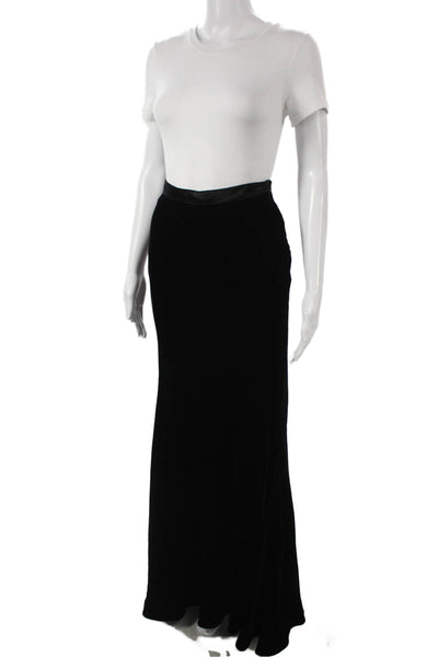 Trina Turk Womens Maxi Skirt Black Rayon Long Zip Size 8