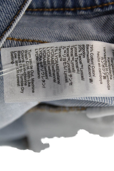 J Crew Womens High Rise Straight Jeans Blue Cotton Button Size 26
