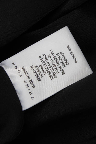 Trina Turk Womens Maxi Skirt Black Rayon Long Zip Size 8