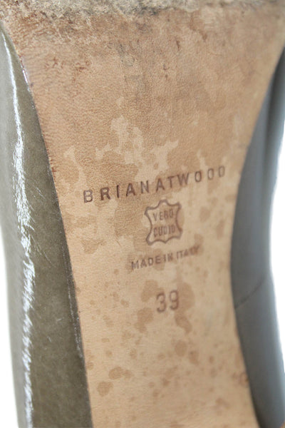 Brian Atwood Womens Leather High Heel Pumps Rustic Brown Size 39 9