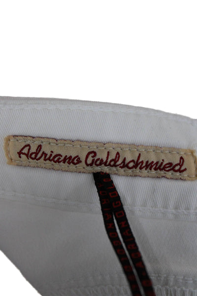 Adriano Goldschmied Womens White Capri Jeans Mid Rise Cotton Blend Size 27