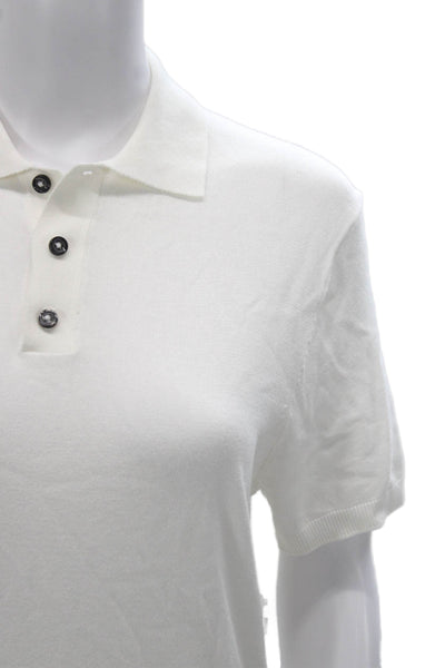 Zara Mens Short Sleeve Collared Polo White Viscose Polyamide Size S