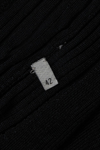 Bottega Veneta Women Black Knit Pullover Sweater Crew Neck Long Sleeve Size 42