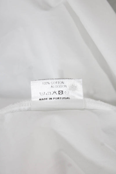 Vilagallo Womens Basic Cotton Collared Button-Up Long Sleeve White Size 2