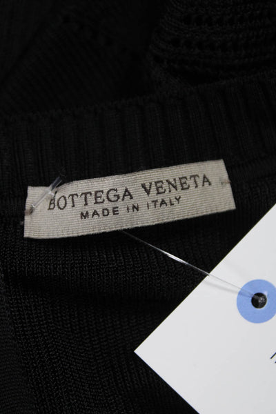 Bottega Veneta Women Black Knit Pullover Sweater Crew Neck Long Sleeve Size 42