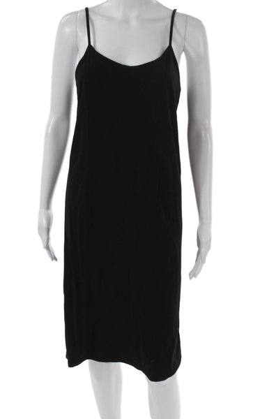 Kitri Womens Slip Dress Black Cotton Scoop Neck Sleeveless Mid-Calf Size S
