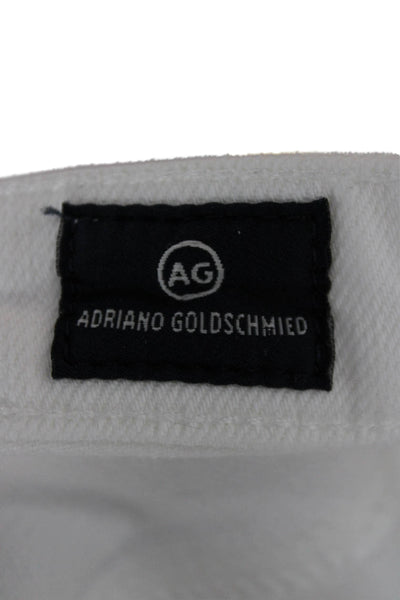 AG Adriano Goldschmied Women Skinny Jeans White Mid Rise Cotton Size 26