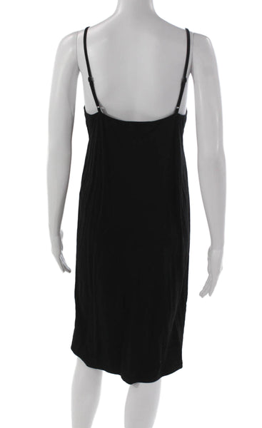 Kitri Womens Slip Dress Black Cotton Scoop Neck Sleeveless Mid-Calf Size S
