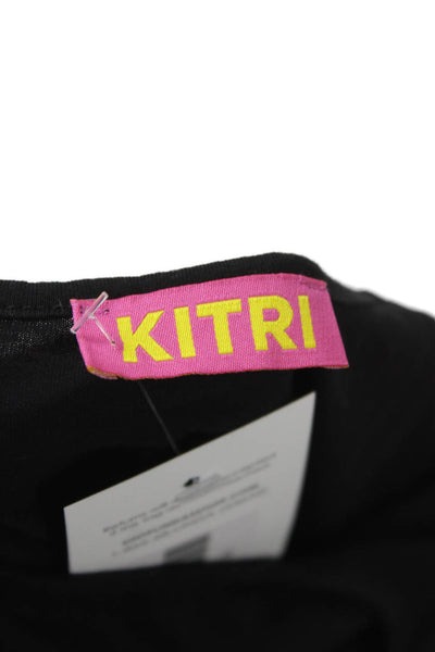 Kitri Womens Slip Dress Black Cotton Scoop Neck Sleeveless Mid-Calf Size S