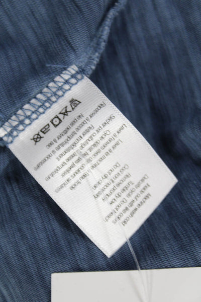 Veronica Beard Womens Basic Scoop Neck Cotton T Shirt Short Sleeve Blue Size XS
