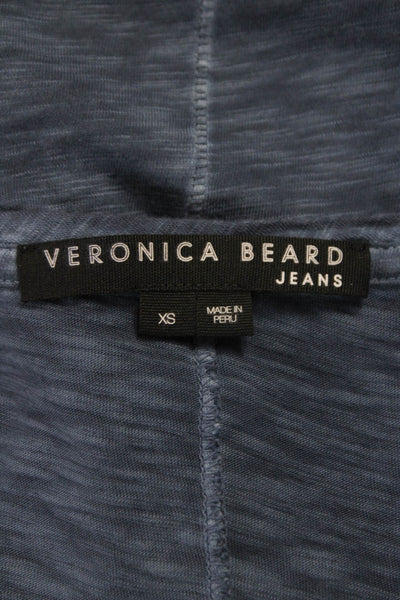 Veronica Beard Womens Basic Scoop Neck Cotton T Shirt Short Sleeve Blue Size XS