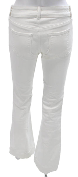 J Brand Women Flared Jeans White Cotton Low Rise Size 26